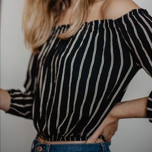 Striped brandy Melville cropped top